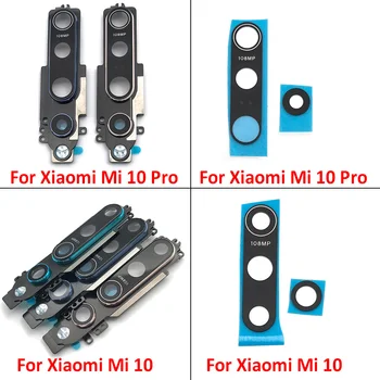 Оригиналът е За Xiaomi Mi 10 Pro Mi 10 Задната Камера със Стъклен Капак на Обектива С Рамка Титуляр със Стикер Резервни Части За Замяна на 2