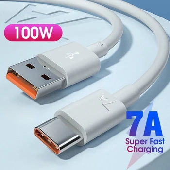 7A 100 W USB Type C кабел Кабел за Мобилен Телефон Бързо Зареждане C USB Кабел Type-C Зарядно Устройство Кабел За Данни За Samsung S10 S20 Xiaomi mi11