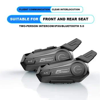 Мото Каска Домофонна Слушалка Bluetooth-съвместими 5.0 Мотоциклетни Слушалки Безжични Преговорния Високоговорители Слушалки Хендсфри Разговор