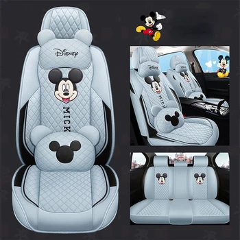 Disney Mickey Бельо Автомобили възглавница Four Seasons, Изцяло Заобиколен от Пет Седалки, Универсален Калъф за седалка, Възглавница за седалката, покривала за автомобилни седалки
