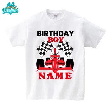 Едни и същи семейни облекло за рожден Ден, Формула 1, Детска тениска с Карикатура тема, Забавен Подарък за Момче на Рожден Ден, Дрехи за Баща си и Майка си 1