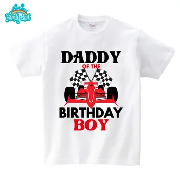 Едни и същи семейни облекло за рожден Ден, Формула 1, Детска тениска с Карикатура тема, Забавен Подарък за Момче на Рожден Ден, Дрехи за Баща си и Майка си 2