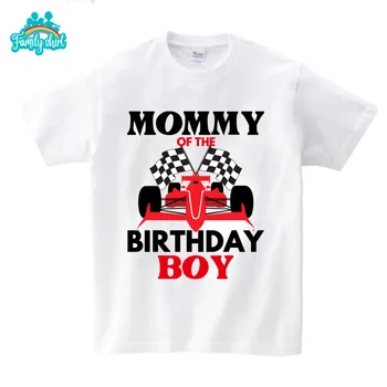 Едни и същи семейни облекло за рожден Ден, Формула 1, Детска тениска с Карикатура тема, Забавен Подарък за Момче на Рожден Ден, Дрехи за Баща си и Майка си 3