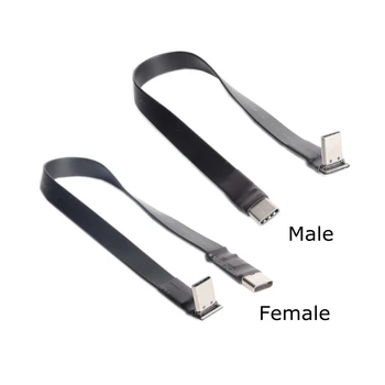 USB 3.1 type C до type C Плосък Удлинительный кабел 10 gbps Сгъваем 90 Градуса C USB Мъжки Женски спк стартира строителни FPV снимка от въздуха въртящ се Кабел