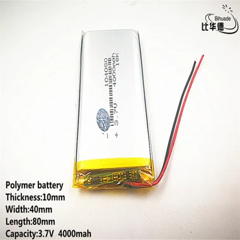 Добра качествена литровата енергийна батерия 3,7 В, 4000 ма 104080 Полимерна литиево-йонна / литиево-йонна батерия за таблети, GPS, mp3, mp4 1