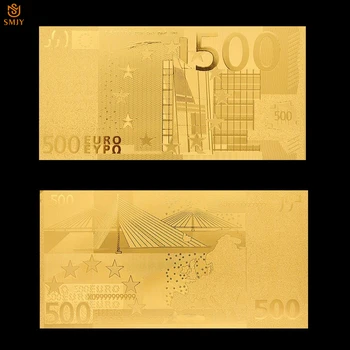 Реплика на Валута Сувенир Подарък Европа е 500 Евро Златна Фолио Банкноти банкноти Чисто 24-каратово Злато на Стойност Колекция