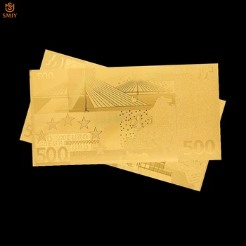 Реплика на Валута Сувенир Подарък Европа е 500 Евро Златна Фолио Банкноти банкноти Чисто 24-каратово Злато на Стойност Колекция 1