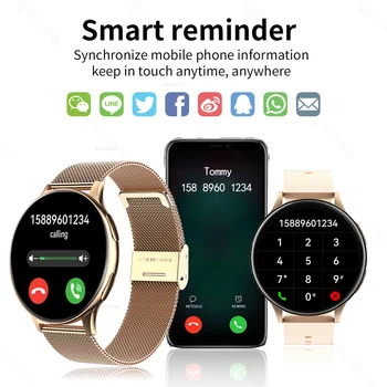 Нови Интелигентни Часовник Умен Часовник Bluetooth Разговори Часовници Мъжки Дамски Фитнес Гривна На Поръчка Циферблат + Подарък Кутия