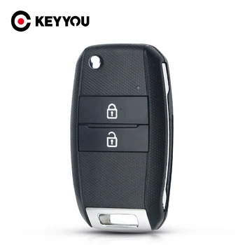 KEYYOU Сгъваем Флип 2 Бутона на Дистанционното на Ключа опаковки За Kia K3 K5 Подмяна на Ключа на Автомобила Заготовки за Носене на Ключодържател Покриване на Неизрязаните HY18 Нож