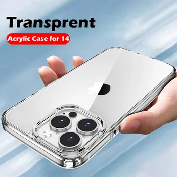 За iPhone 14 Pro Max Прозрачен устойчив на удари Калъф За телефон За iPhone 14 Pro 13 12 Pro Max 14 Плюс Твърда Прозрачна Акрилна Делото