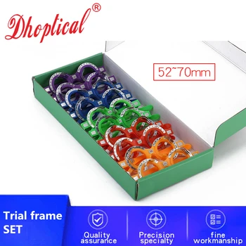 набор пробни рамки, цветни пробна рамка 52 мм ~ 70 mm материал КОМПЮТЪР за магазин за очила и оптични болница dhoptical