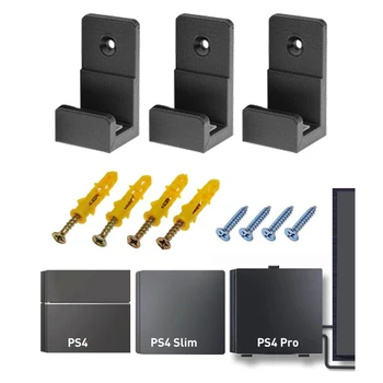 За Sony PS4 Slim Pro Конзола С 3D Принтом Монтиране на стена Притежателя на Контролера на Конзолата Поставка Домакин-Часова Планина За Съхранение на Игри Аксесоари