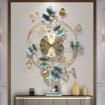 Нови Луксозни Стенни Часовници Модерен Дизайн, 3D Големи Стенни Часовници Украса За Дома Хол Метални Тихи Часове Reloj De Pared