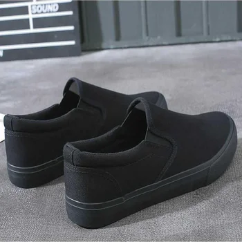 BCEBYL/ Мъжки Ежедневни Обувки, Парусиновая обувки без шнур, напълно черна, Ниска Стилна Дишаща лека Модерни Обувки за Мъже, Обувки Zapatos De Hombre