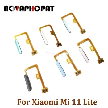 Novaphopat Оригинал За Xiaomi Mi 11 Lite Бутон за Включване Изключване Захранване с пръстов Отпечатък Лента За домашно Управление Ключ за Отключване на Гъвкав кабел