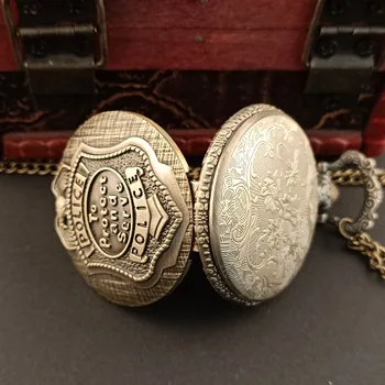 Античен Steampunk Бронзов Кварцов Механизъм Джобен Часовник Медальон Подарък От Веригата Джобни Ключодържатели, Часовници, Подарък От Момчетата Мъже 3