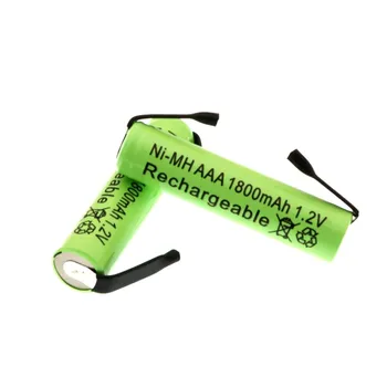 Акумулаторна батерия Ni-Mh 1,2 В AAA, 1800 mah, с паяльными раздели за електрически самобръсначки Philips, Braun, самобръсначка, четка за зъби 2