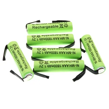 Акумулаторна батерия Ni-Mh 1,2 В AAA, 1800 mah, с паяльными раздели за електрически самобръсначки Philips, Braun, самобръсначка, четка за зъби 4