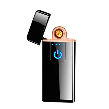 Ультратонкая USB-запалка За Зареждане Със Сензорен екран, Ветрозащитная Беспламенная Лека Цигара, Запалка За Пури