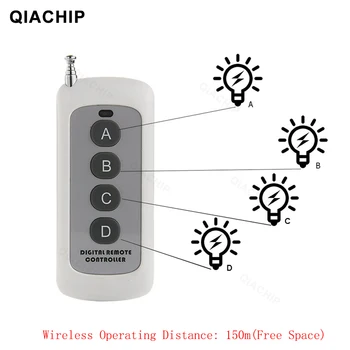 QIACHIP 433 Mhz 4 Канален Бутон на Дистанционното Управление Код 1527 100-200 м Отдалечен Предавател Безжичен Ключ За Smart home Отварачка За Вратата на Гаража