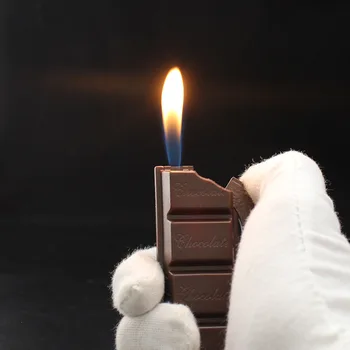 Нова Креативна Шоколад Запалка Надуваема Бутановая Запалка Преносима Запалка за Пури, Аксесоари за Пушачи на Открито за Мъже
