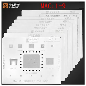 Шаблон шаблон за реболлинга Amaoe BGA за MacBook 1-9 модели / A1706 / A1707 A2159-T2 / A1989 / pro A1990 WIFI DDR SSD CPU IC rebal