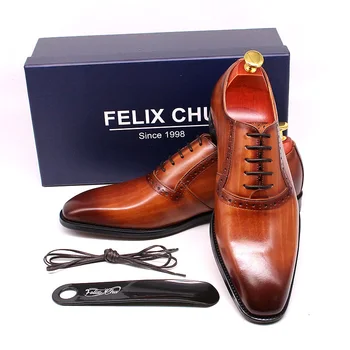 Размер на 47 Размер на 13 Мъжки модел обувки са ръчна изработка от естествена кожа Официално Oxfords Сватбени бизнес офис мъжки кожени обувки с прости пръсти