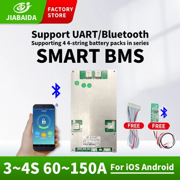4S 150A LiFePO4 100A 80A 60A JBD Smart Bms с НПМ Bluetooth Съвместими интернет 3S 12V Lifepo4 Литиева батерия за электровелосипеда
