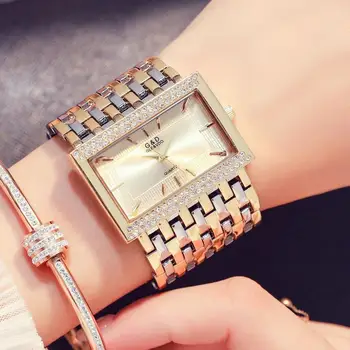 Дамски Часовници 2021 Известна Марка, Креативни Модни Дамски Ръчен Часовник, Луксозни Златен Часовник С Квадратен Циферблат, Дамски Ръчни Часовници Reloj Mujer