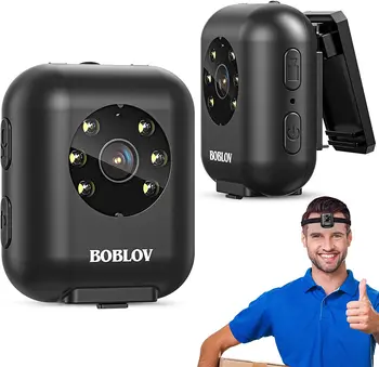 BOBLOV W4 Мини Камера За Носене на Тялото, 64 GB 1080 P Камера Батерия и 5 часа Видео Камера на Тялото Полицейска Камера На Главата