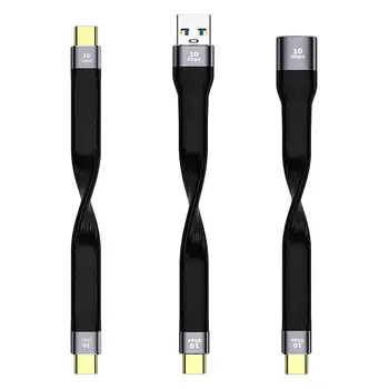 Гъвкав кабел за зареждане на данни от Type C до Type C / USB щепсел към Type C / USB щепсел с Type-c Кабел за бързо зареждане 10 gbps