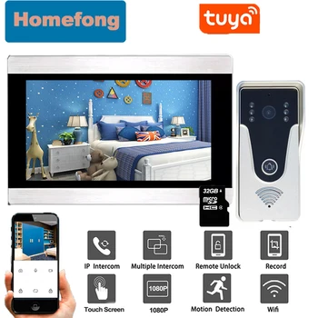 Homefong Wifi Безжичен видео домофон система, Интерком, Звънец с Камера с Електронно Заключване Отключване с Дистанционното Управление на телевизора