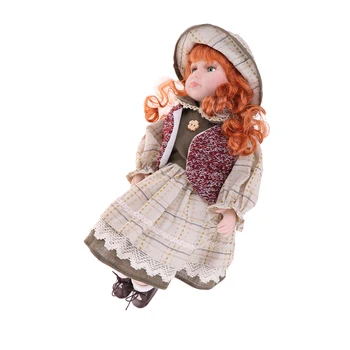 40 см Порцеланова Кукла Викторианската Дама в Рокля Рокля Хора Фигурка Ретро Куклена Къща Миниатюрни
